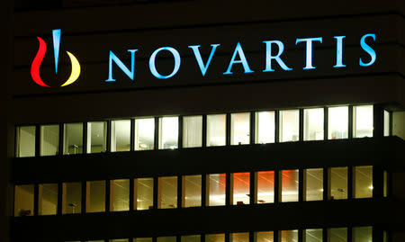 FILE PHOTO: The logo of Swiss drugmaker Novartis AG is seen at its headquarters in Basel, Switzerland January 25, 2017. REUTERS/Arnd Wiegmann
