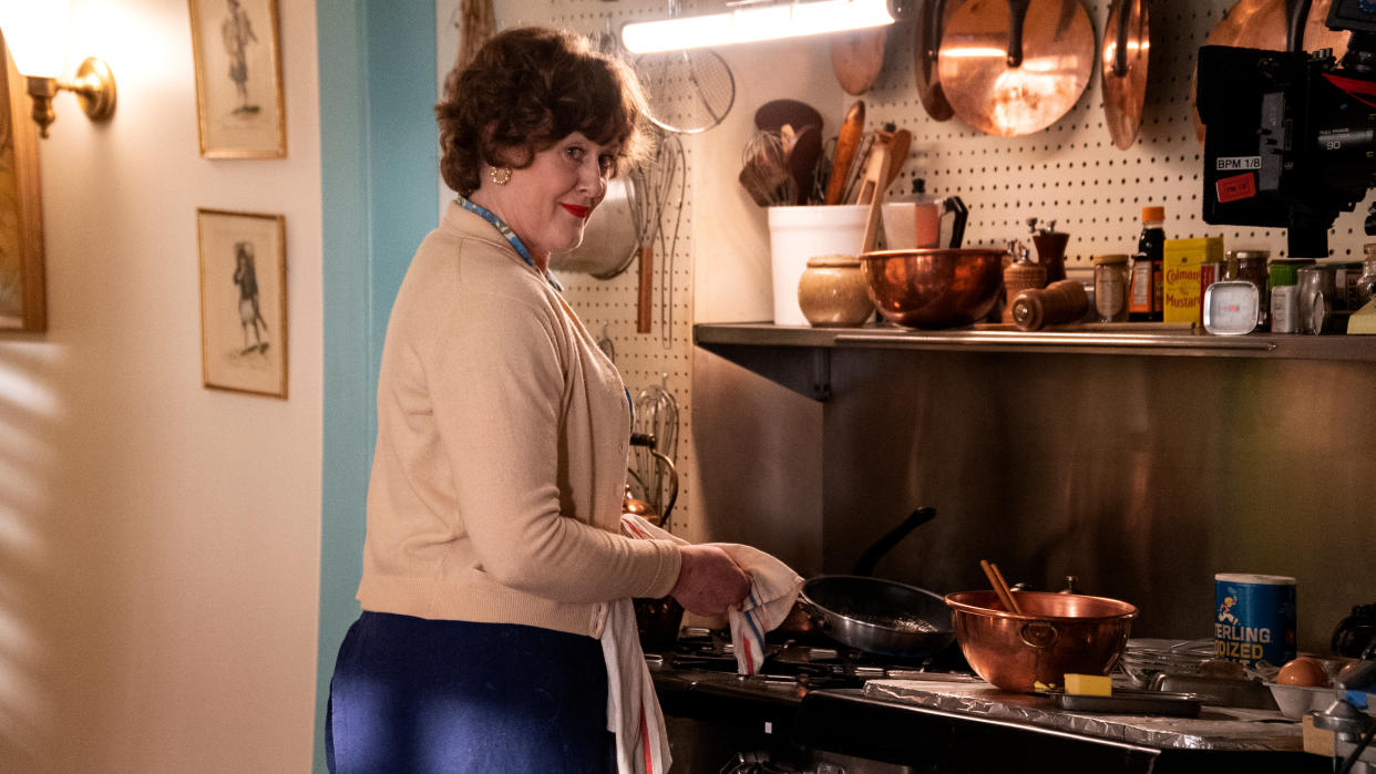 Sarah Lancashire plays pioneering telly cook Julia Child in new drama 'Julia'. (Seacia Pavao/WarnerMedia)