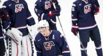 U.S' Matt Grzelcyk looks on dejected after his team lost to Russia in their IIHF Ice Hockey World Championship quarter-final match in Malmo, Sweden, January 2, 2014. REUTERS/Andreas Hillergren/TT News Agency (SWEDEN - Tags: SPORT ICE HOCKEY) ATTENTION EDITORS - THIS IMAGE HAS BEEN SUPPLIED BY A THIRD PARTY. IT IS DISTRIBUTED, EXACTLY AS RECEIVED BY REUTERS, AS A SERVICE TO CLIENTS. SWEDEN OUT. NO COMMERCIAL OR EDITORIAL SALES IN SWEDEN. NO COMMERCIAL SALES