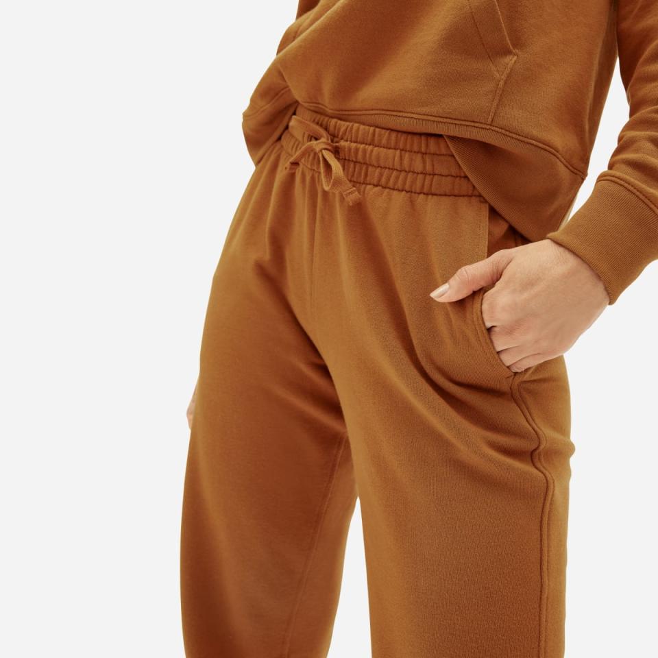 The Lightweight French Terry Jogger in the colour cider. (Image via Everlane)