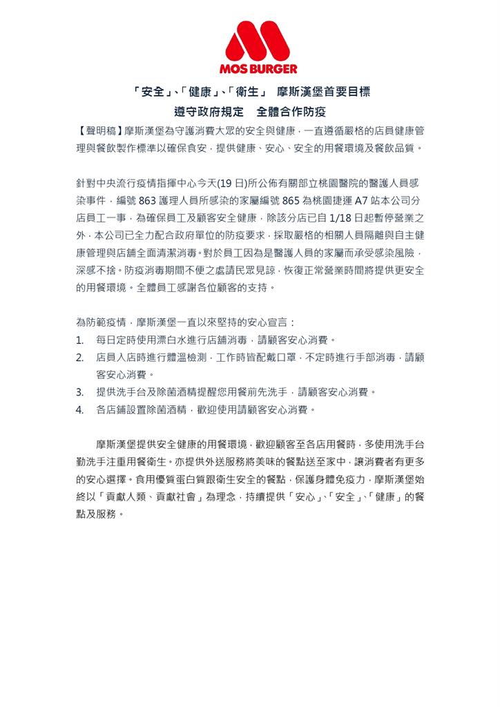 快新聞／案865工作地「摩斯漢堡桃捷A7店」暫停營業消毒 桃捷A7站全面清消