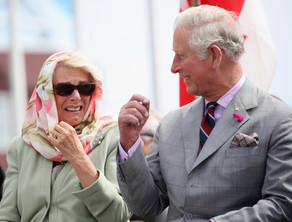 Prince Charles and Camilla listen to traditional throat singers as they attend an official welcome ceremony at Nunavut Legislative Assembley during a three day official visit to Canada on June 29, 2017 in Iqaluit, Canada (Getty Images)