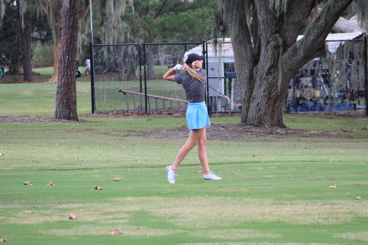 Lakeland Christian golfer Emile Morin, pictured here, won the county tournament Monday at Cleveland Heights Golf Course.