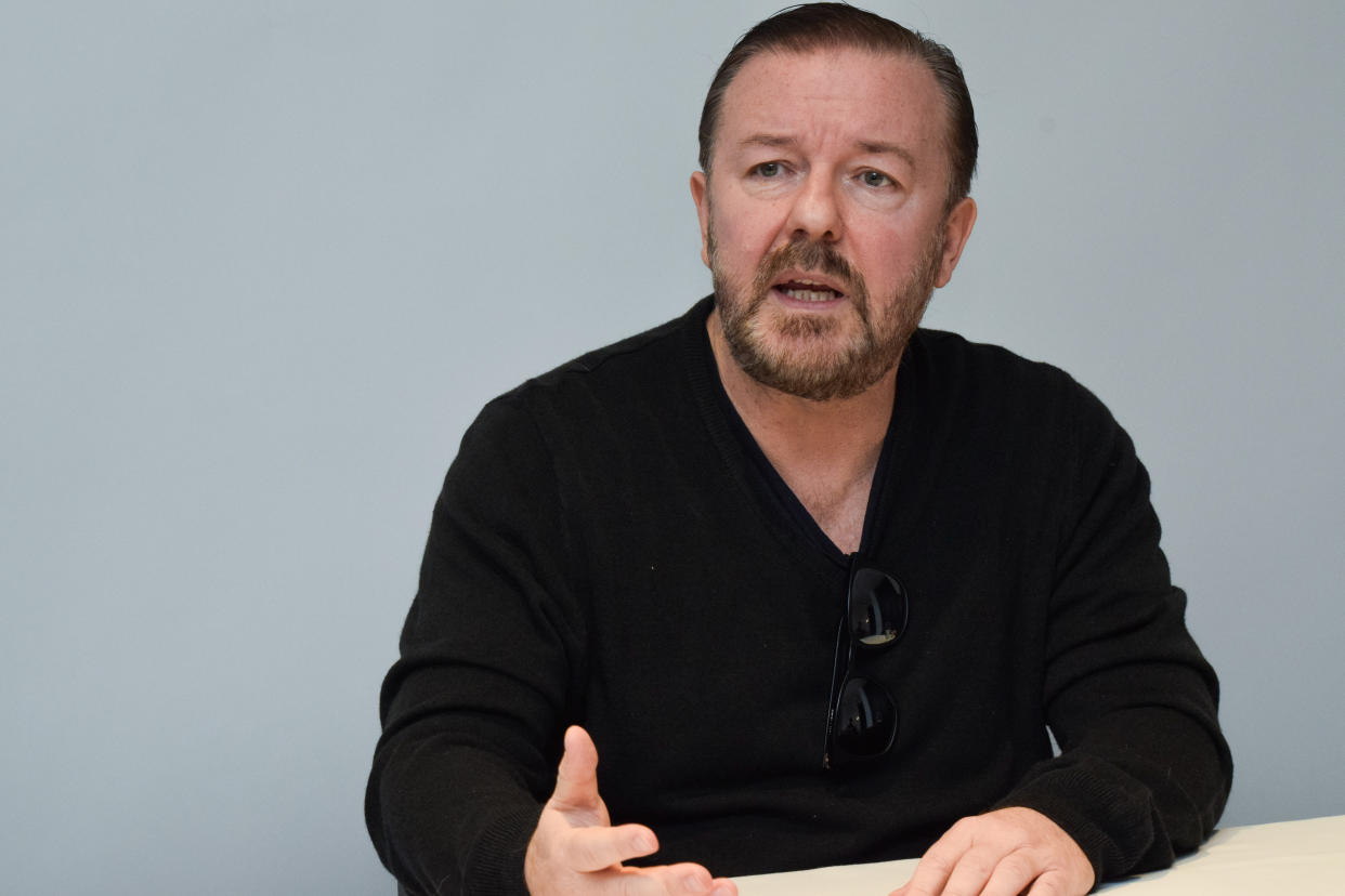 Ricky Gervais at the Hollywood Foreign Press Association press conference for 