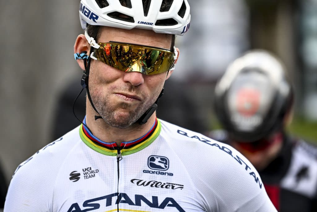  British Mark Cavendish of Astana Qazaqstan pictured at the start of the second stage of the TirrenoAdriatico cycling race from Camaiore to Follonica Italy 209 km Tuesday 07 March 2023 BELGA PHOTO DIRK WAEM Photo by DIRK WAEM  BELGA MAG  Belga via AFP Photo by DIRK WAEMBELGA MAGAFP via Getty Images 