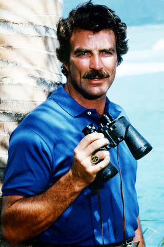 <p>Silver Screen Collection/Getty</p> Tom Selleck in <em>Magnum, P.I.</em> in 1985
