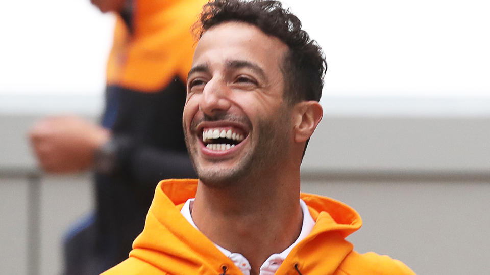 Daniel Ricciardo is still determined to hold former Renault F1 boss Cyril Abiteboul to their tattoo bet from the 2020 season. (Photo by Sergei Fadeichev\TASS via Getty Images)