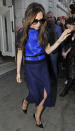 <b>Victoria Beckham</b><br><br> The singer-turned-designer looks divine in a blue tailored dress, impossibly high black stilettos and her trademark sunglasses. <br><br>© WENN