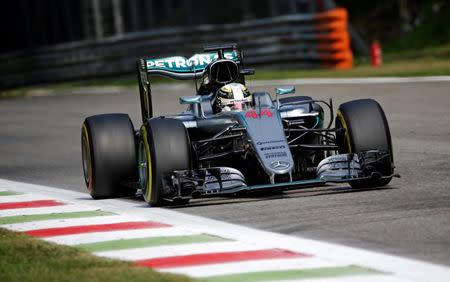 Formula One - F1 - Italian Grand Prix 2016 - Monza, Italy - 02/9/16 - Mercedes' Lewis Hamilton of Britain during the second free practice. REUTERS/Max Rossi