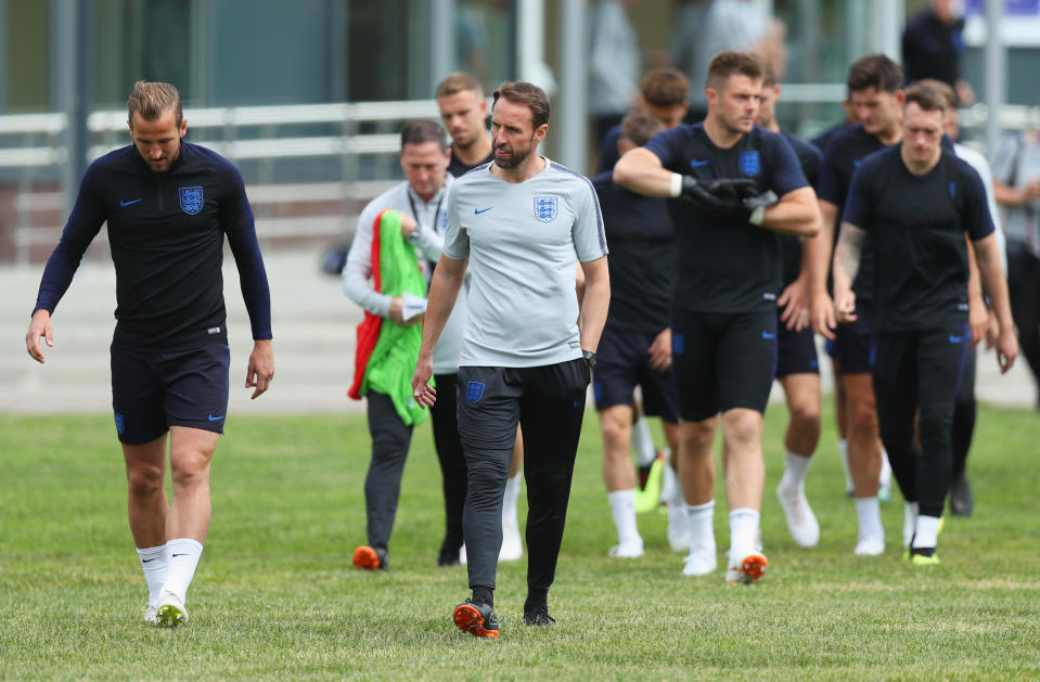 England trained in front of supporters in an open session.