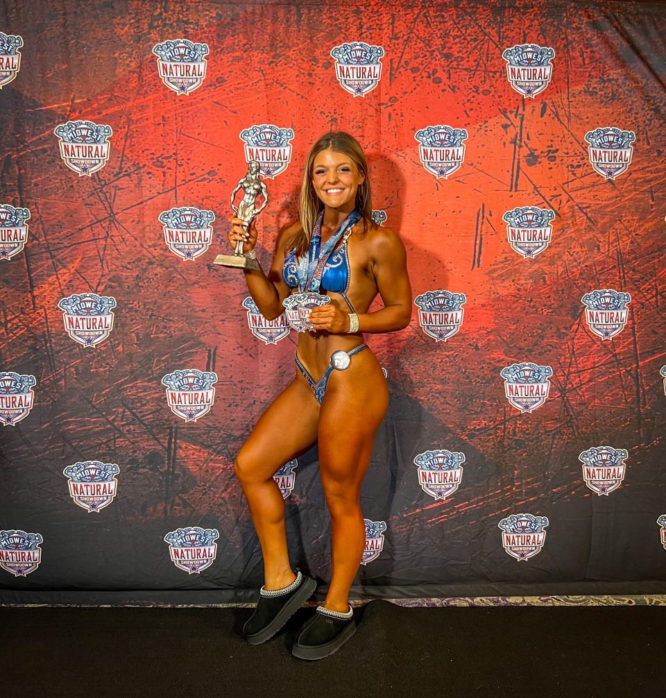 Ashley Cadwell, a 2022 Webster Area High School graduate, has been making her mark as a teenager competing in the sport of bodybuilding.