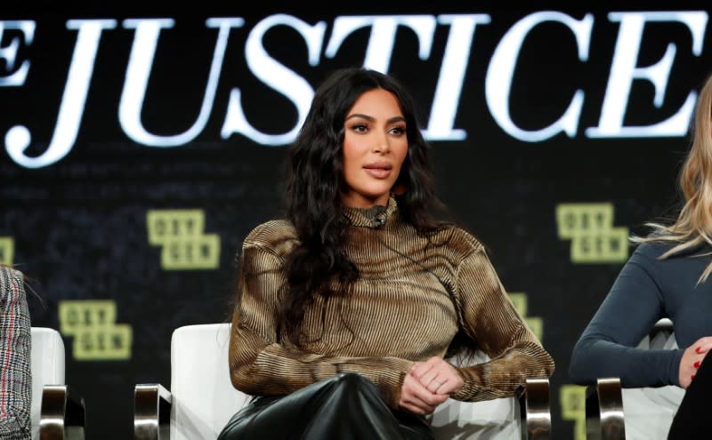 Television personality Kardashian attends a panel for the documentary "Kim Kardashian West: The Justice Project" during the Winter TCA (Television Critics Association) Press Tour in Pasadena