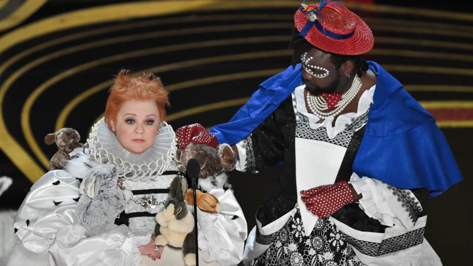Melissa McCarthy and Brian Tyree Henry present onstage during the 91st Oscars.&nbsp; (Photo: PA Entertainment)