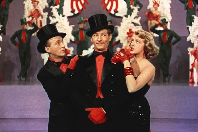 <p>Paramount/Kobal/Shutterstock</p> Bing Crosby, Danny Kaye, and Rosemary Clooney in 'White Christmas'.