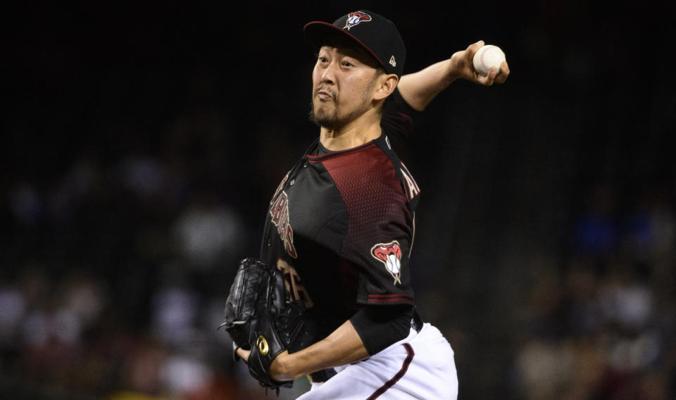 Yoshihisa Hirano is not a big name, but he could be a strong short-term option for the Blue Jays. (Jennifer Stewart/Getty Images)