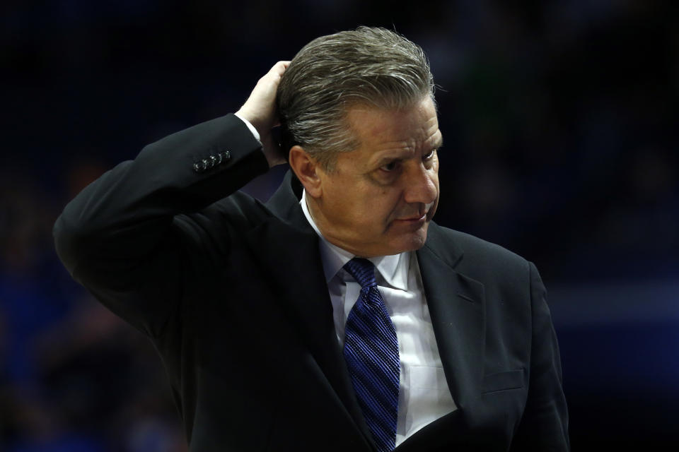 John Calipari in despair. 