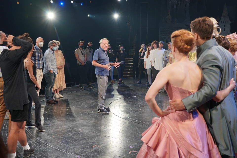 Lord Lloyd-Webber with members of the show