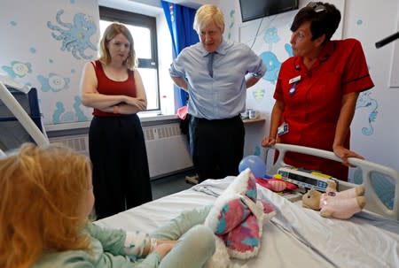 Britain's PM Johnson visits the Royal Cornwall Hospital in Truro