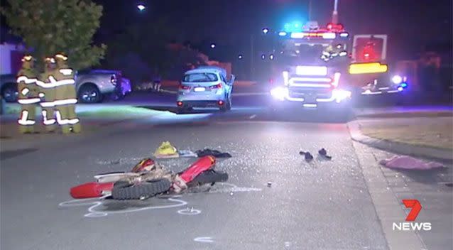 The Aubin Grove crash scene. Picture: 7 News