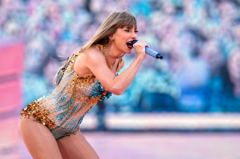 EDITORIAL USE ONLY
Taylor Swift performs on stage during her Eras Tour at the Murrayfield Stadium in Edinburgh. Picture date: Friday June 7, 2024. PA Photo. See PA story SHOWBIZ Swift. Photo credit should read: Jane Barlow/PA Wire