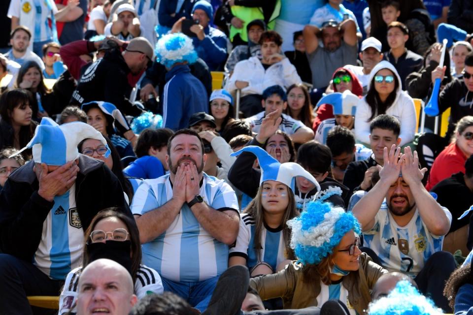 Argentina fans were shocked at the final scoreline (Copyright 2022 The Associated Press. All rights reserved)