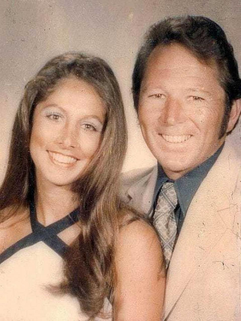 Charlene and Lyman Smith pose for a photo at his class reunion at San Juan High School in Citrus Heights, Calif. The married couple were found dead in March 1980 in their Ventura home.
