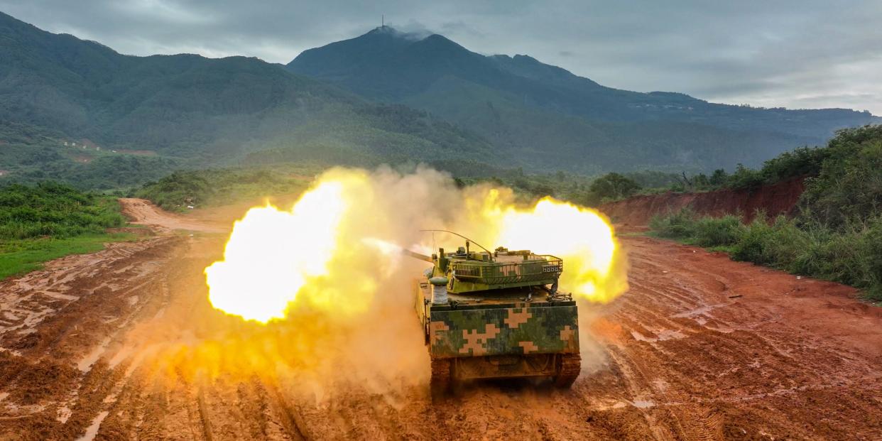 The PLA Navy and the PLA Army conduct a cross-day and all-factor live-fire red-blue confrontation drill in Zhangzhou City, Fujian Province, China, Aug 24, 2022.