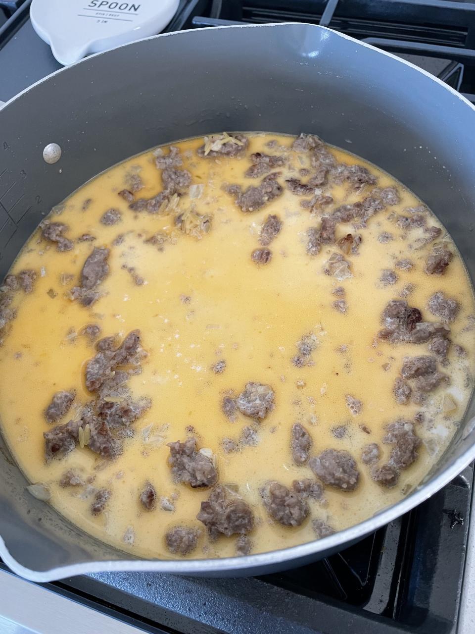 food cooking on stove top