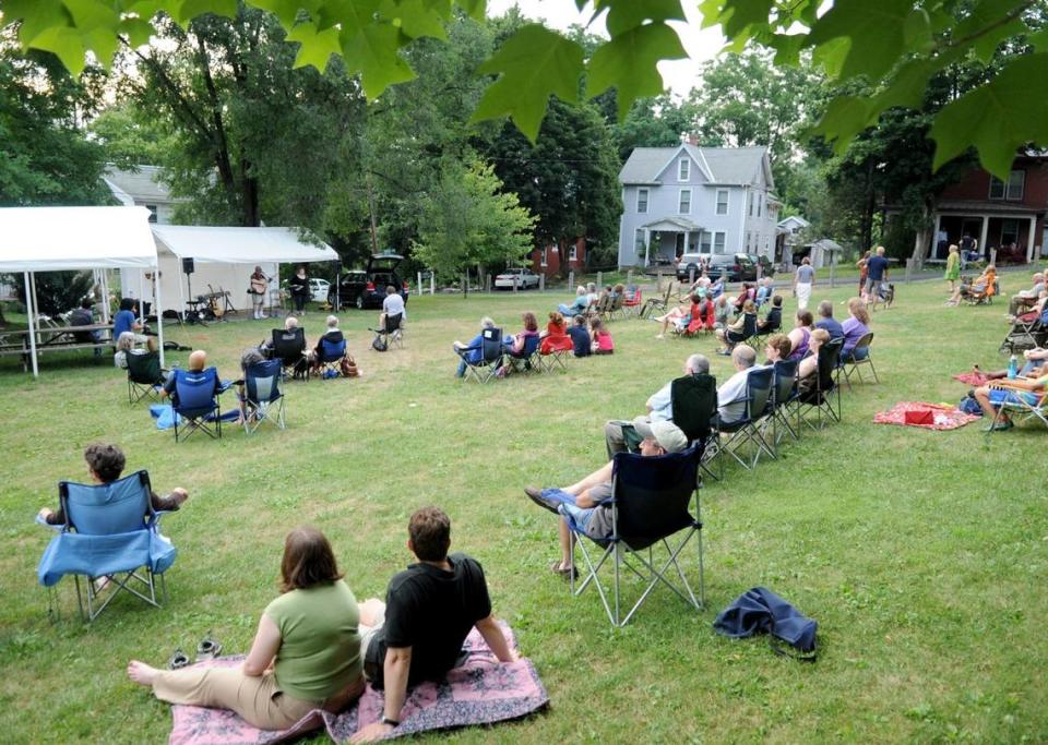 Concerts on the Village Green are held every Friday in Lemont.