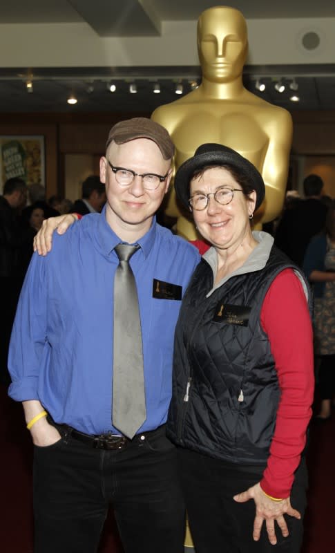 FILE PHOTO: Filmmakers Steven Bognar and Julia Reichert, nominated in the Documentary Short Subject category for their work on the HBO film "The Last Truck: Closing of a GM Plant", pose at a reception for the 82nd Academy Award nominated films in the Feature Document