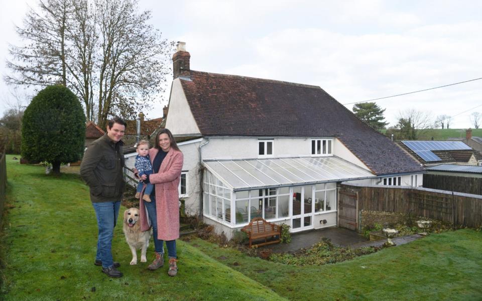 Ben Mott and Emma White with son Alfie at home in Wiltshire - Jay Williams/Jay Williams