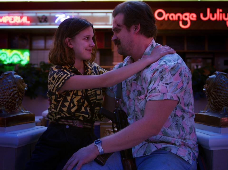 David Harbour and Millie Bobby Brown in ‘Stranger Things’ season three (Courtesy of Netflix)