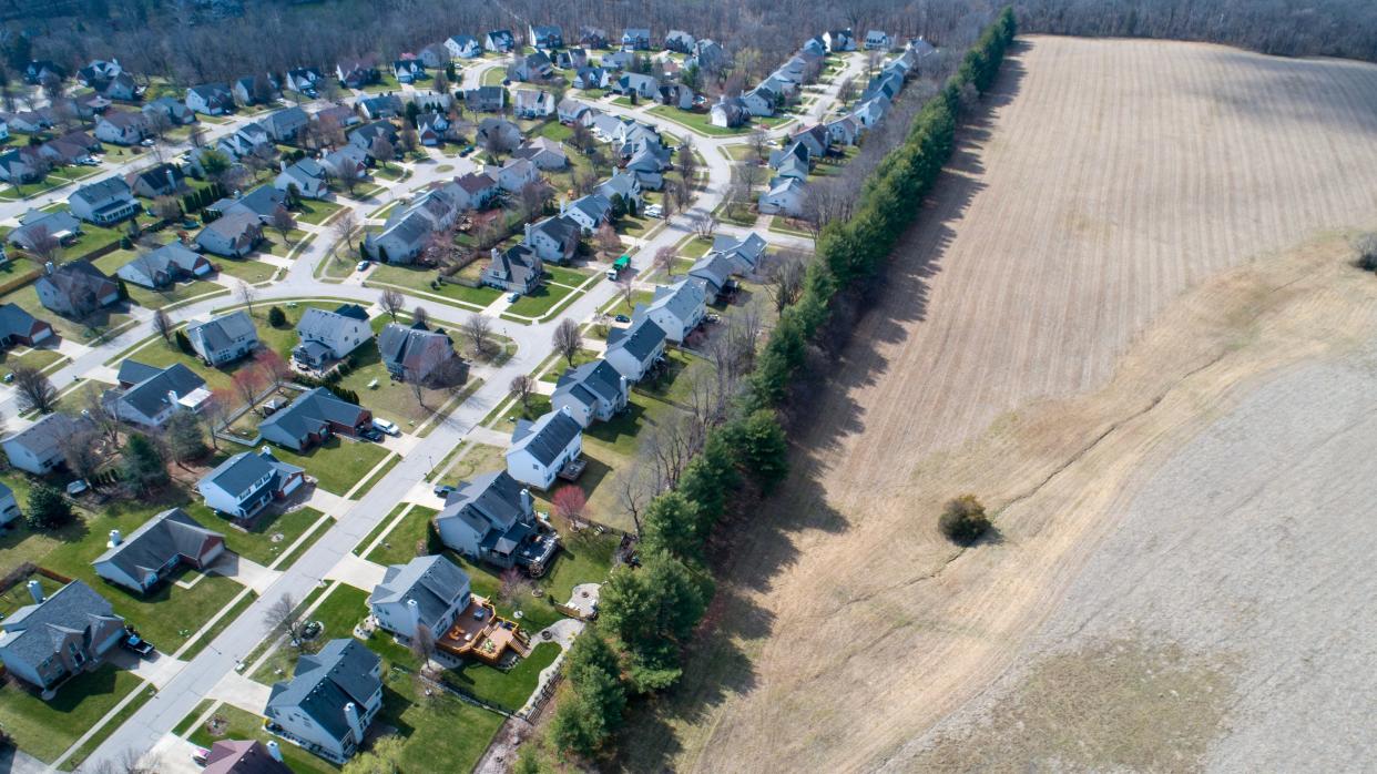 The Wolf Trace subdivision borders Wolf Pen Branch Mill Farm in northeast Jefferson County. The farm is under a conservation easement held by River Fields and the Kentucky Heritage Council, protecting it from development in perpetuity.