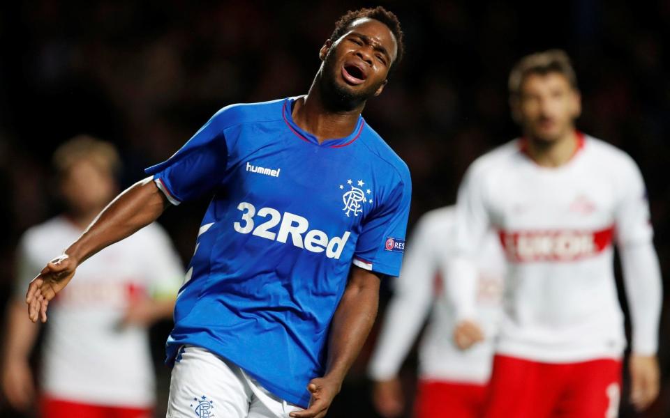 Rangers midfielder Lassana Coulibaly rues a missed goalscoring opportunity at Ibrox on Thursday - REUTERS