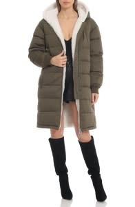 faux-shearling puffer