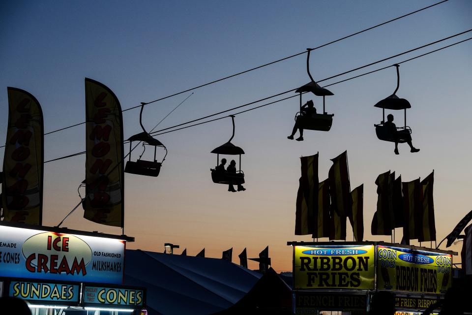 The sun sets on the NC Mountain State Fair September 14, 2022.