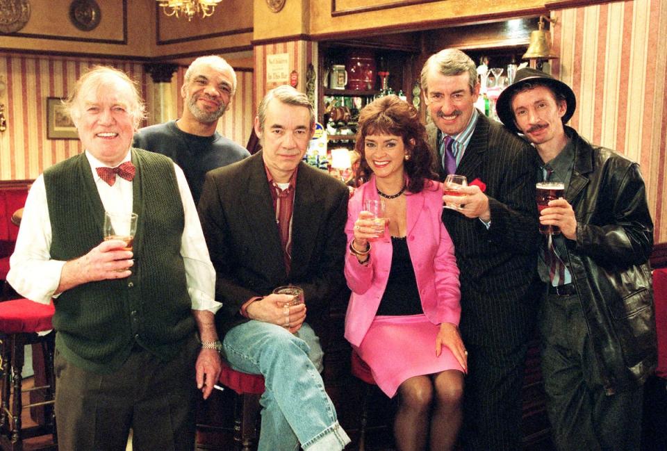 The star (far right) pictured with his Only Fools & Horses co-stars (PA)