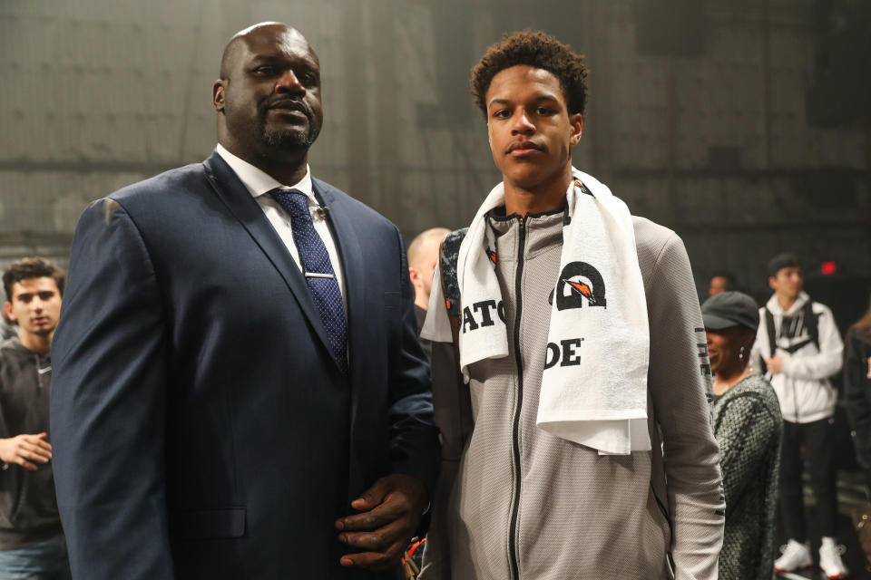 Shareef O’Neal (right), the eldest son of NBA legend Shaquille O’Neal, will require heart surgery. (Getty Images)