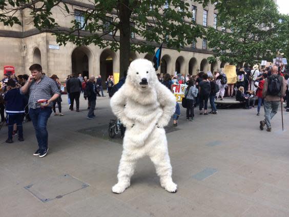 It was probably quite warm in the polar bear outfit (Colin Drury)