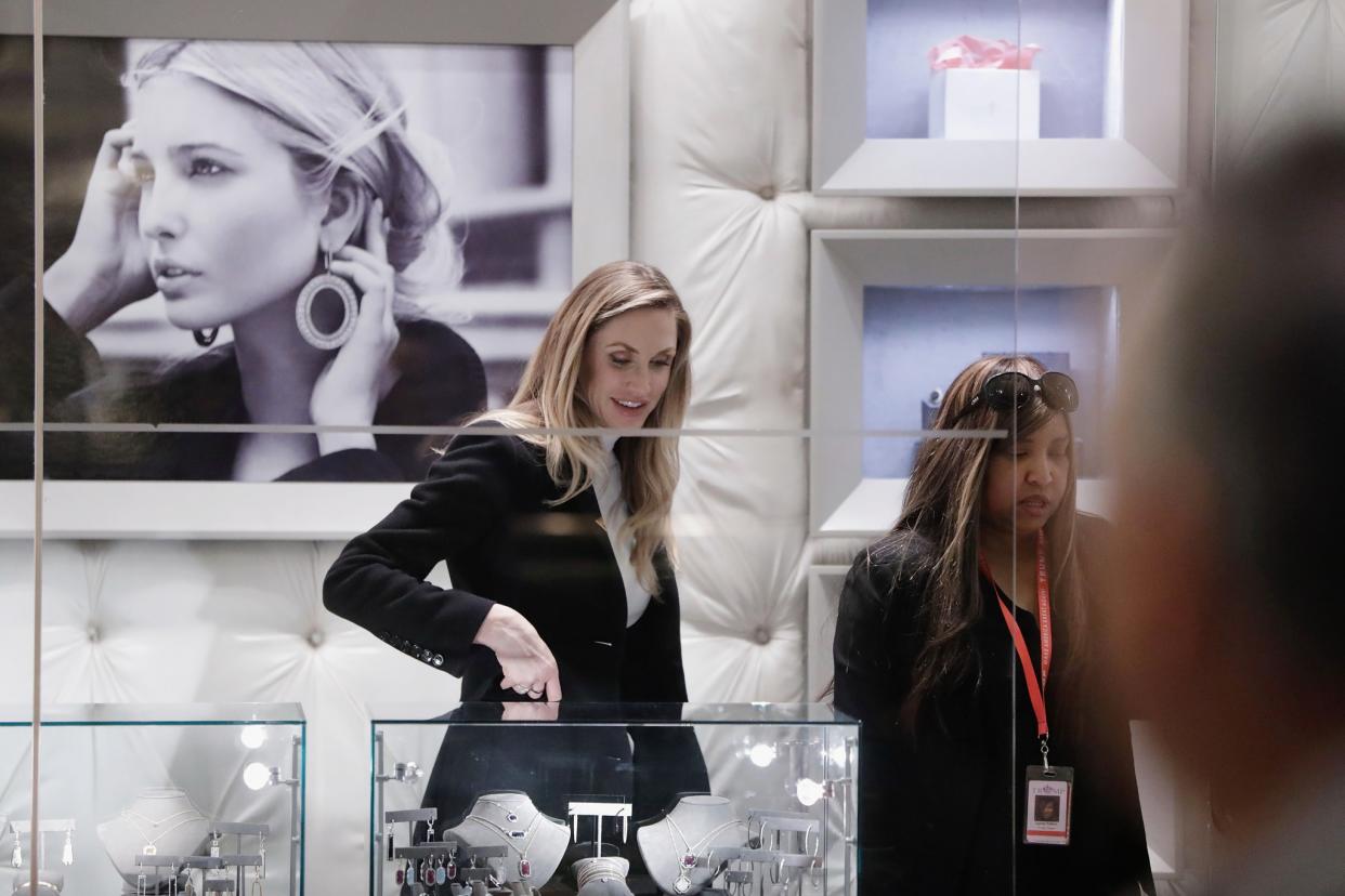 Lara Trump was spotted at the Ivanka Trump Store in Trump Tower in New York City on Jan. 17. (Photo: Getty Images)