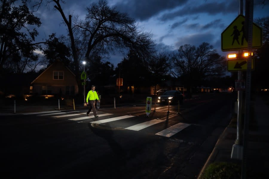 The Austin Transportation and Public Works Department is operating a safety pilot project along Shoal Creek Boulevard at the intersection of Treadwell Boulevard. (Courtesy: Austin Transportation and Public Works Department)