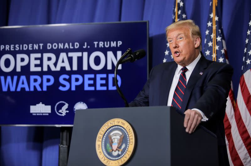 FILE PHOTO: U.S. President Trump visits Fujifilm Diosynth Biotechnologies' Innovation Center in Morrrisville, North Carolina