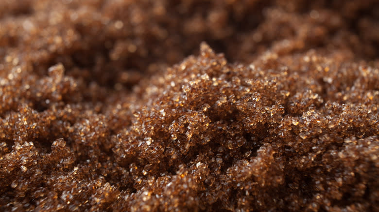 Brown sugar with crystals