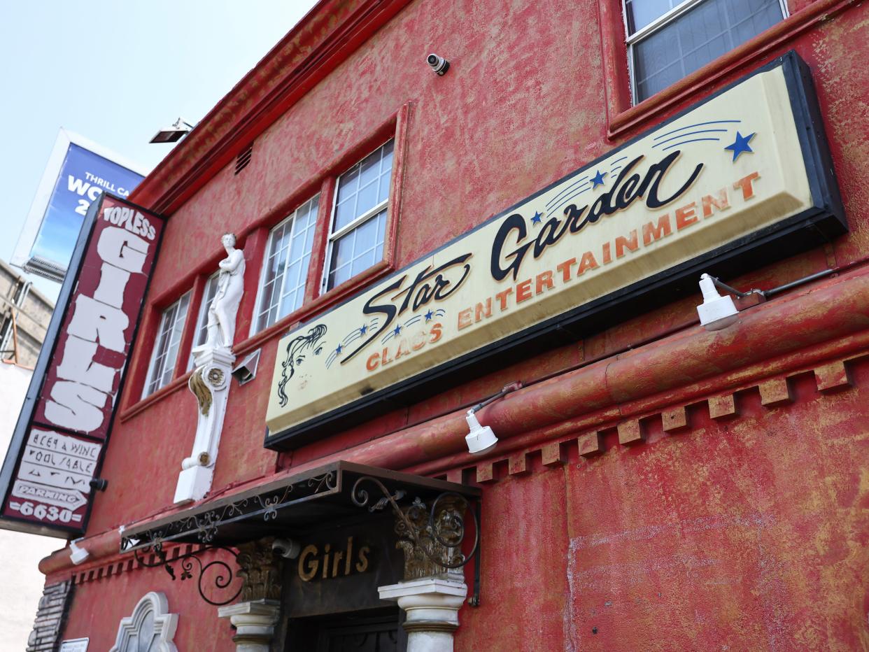 A general view of the Star Garden Topless Dive Bar on May 18, 2023 in North Hollywood, California.