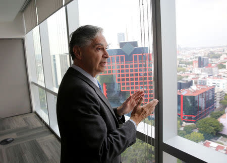 Luis Ernesto Derbez, a former top diplomat running for the presidency, speaks during an interview with Reuters in Mexico City, Mexico July 26, 2017. REUTERS/Henry Romero