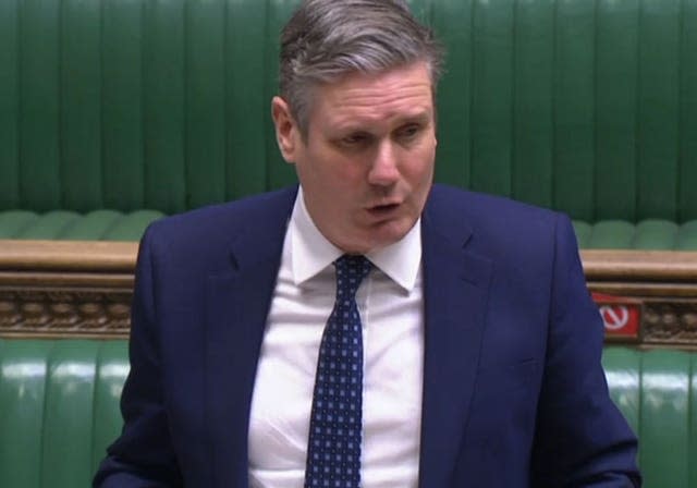 Labour leader Sir Keir Starmer pictured during Prime Minister’s Questions 