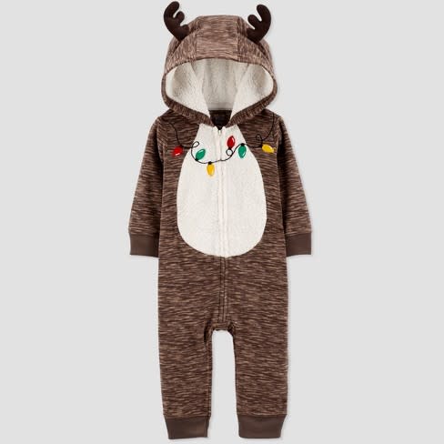 Baby Girls' Reindeer Lights Rompers - Just One You(R) made by carter's Brown