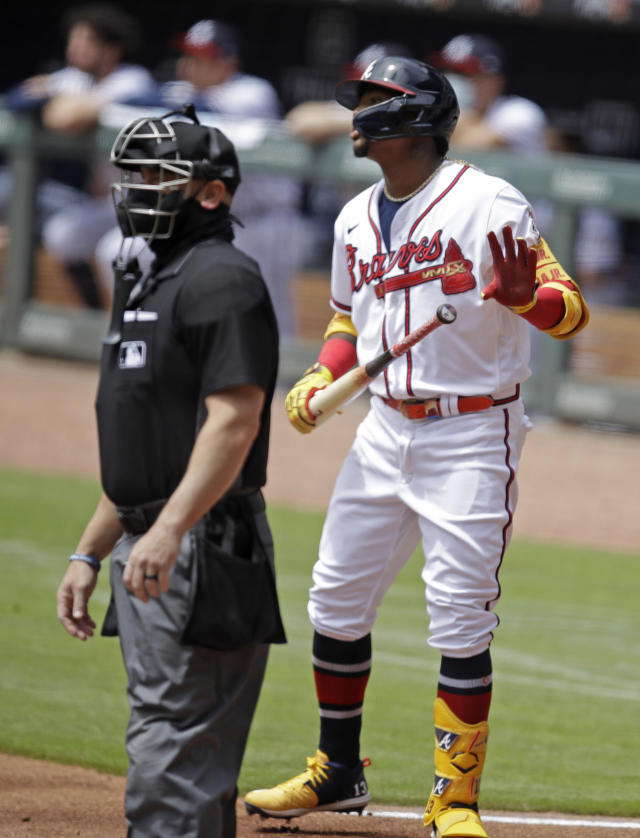 Acuna leaves Braves game with apparent left ankle injury