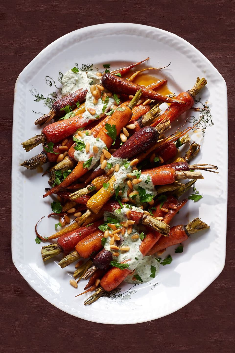 Orange Carrots with Yogurt-Parsley Dressing