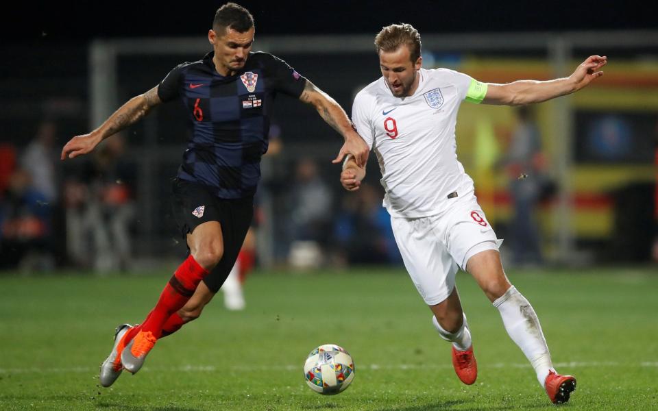 Dejan Lovren (left) and Harry Kane challenge for the ball during Friday's goalless draw in Croatia - Action Images via Reuters